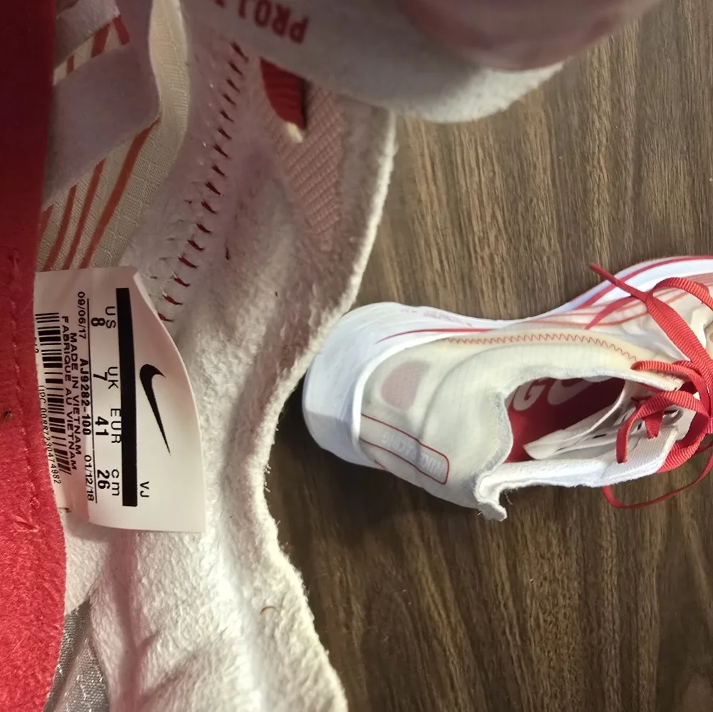Nike Zoom Fly Sp Sneaker White/university Red Racing Shoes Size 8